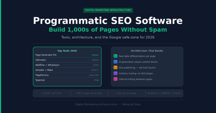 Programmatic SEO Software: Build 1,000s of Pages Without Spam